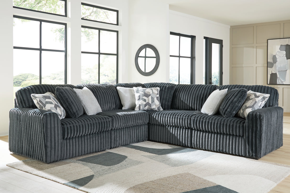 Nashville Furniture Outlets - Ashley Furniture - Midnight-Madness Sectional - RAF 5-Piece Sectional / Gunmetal - 98105S27