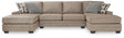 Nashville Furniture Outlets - Ashley Furniture - Cannonbrook Sectional - RAF 3-Piece Sectional with Chaise / Nutmeg - 98201S3