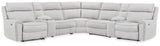 Nashville Furniture Outlets - Ashley Furniture - Social Pointe Sectional - 7-Piece Reclining Sectional with Storage Consoles / Pearl/Ash - PC98802S34