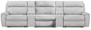 Nashville Furniture Outlets - Ashley Furniture - Social Pointe Sectional - 5-Piece Reclining Sectional with Storage Consoles / Pearl/Ash - PC98802S39