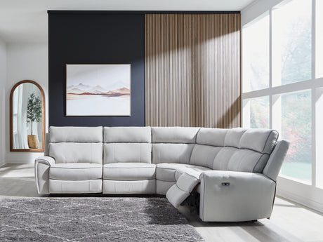 Nashville Furniture Outlets - Ashley Furniture - Social Pointe Sectional - 5-Piece Power Reclining Sectional / Pearl/Ash - PC98802S8