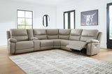 Nashville Furniture Outlets - Ashley Furniture - Narwhal Place Sectional - 6-Piece Power Reclining Sectional / Pebble - PC99201S10