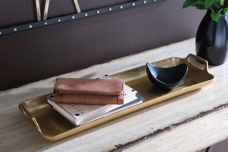 Nashville Furniture Outlets - Ashley Furniture - Posy Tray - Tray / Gold Finish - A2000136