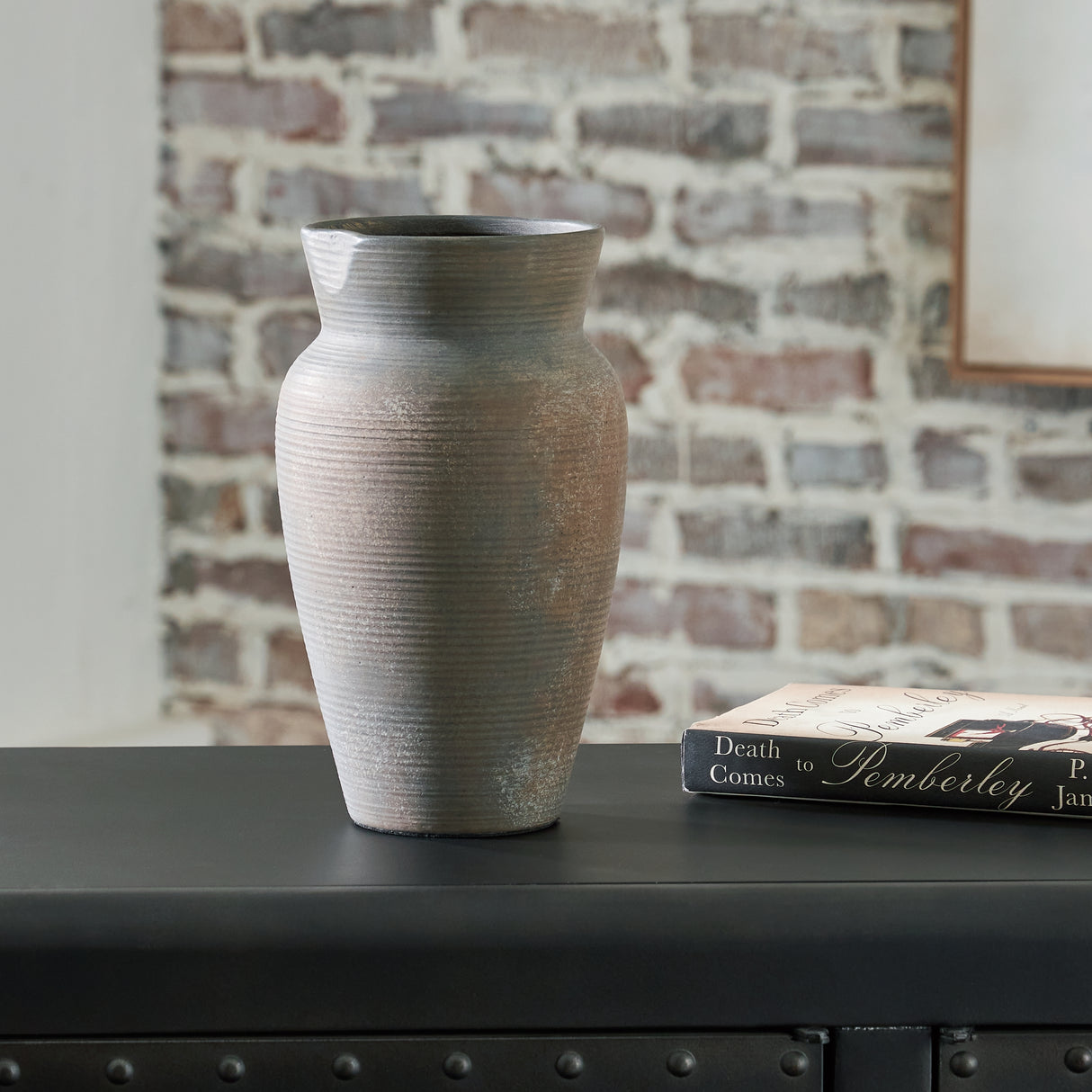 Nashville Furniture Outlets - Ashley Furniture - Brickmen Vase - Vase / Antique Gray - A2000657