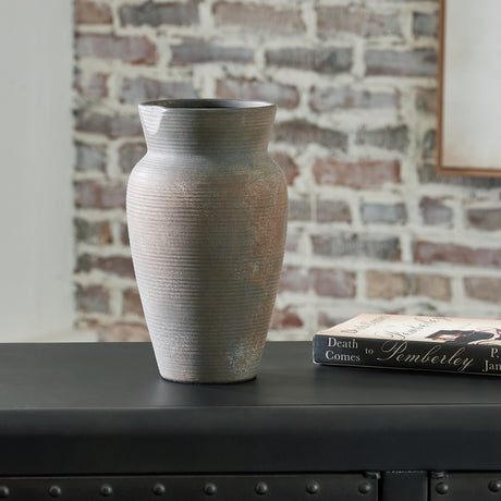 Nashville Furniture Outlets - Ashley Furniture - Brickmen Vase - Vase / Antique Gray - A2000657