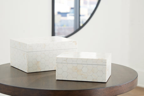 Nashville Furniture Outlets - Ashley Furniture - Aldenburg Box (Set of 2) - Box Set (Set of 2) / Cream - A2000690