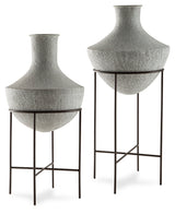 Nashville Furniture Outlets - Ashley Furniture - Estonbank Vase - Vase Set / Distressed Cream - A2000747A1