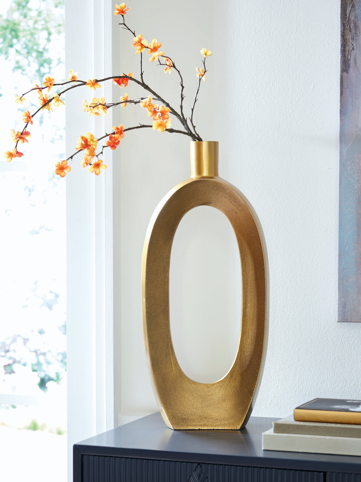 Nashville Furniture Outlets - Ashley Furniture - Lawtonville Vase - Vase / Antique Gold Finish - A2000752