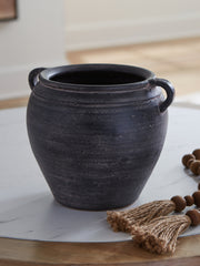 Nashville Furniture Outlets - Ashley Furniture - Meadie Vase - Vase / Distressed Black - A2000790