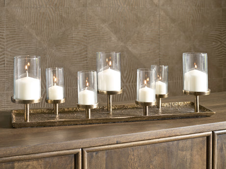 Nashville Furniture Outlets - Ashley Furniture - Wallmond Candle Holder - Candle Holder / Antique Brass Finish - A2000820