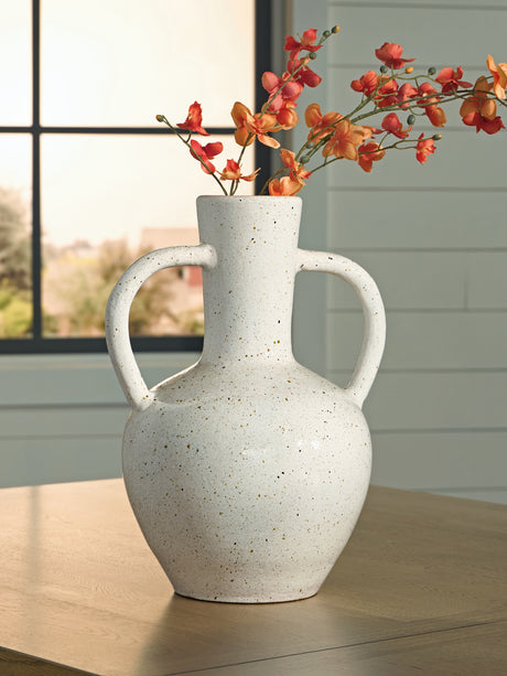 Nashville Furniture Outlets - Ashley Furniture - Dallinworth Vase - Vase / White/Black - A2000832