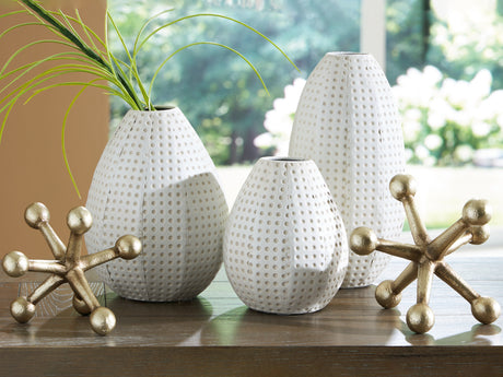 Nashville Furniture Outlets - Ashley Furniture - Azerton Accessory Set (Set of 5) - Accessory Set (5/CN) / White/Gold Finish - A2C00209
