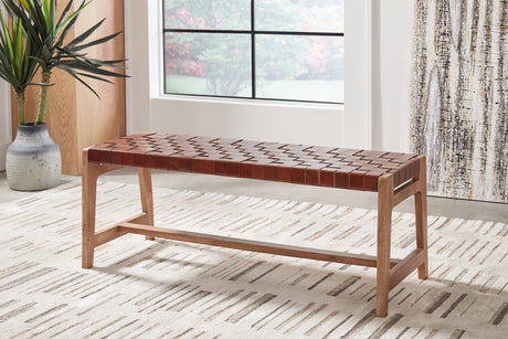 Nashville Furniture Outlets - Ashley Furniture - Lemmund Accent Bench - Accent Bench / Natural/Brown / 48"W x 16"D x 18"H - A3000682