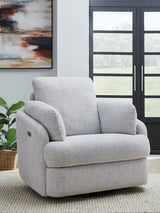Nashville Furniture Outlets - Ashley Furniture - Alainmont Next-Gen Nuvella Swivel Power Recliner - Swivel Power Recliner / Stone - A3000739