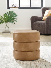 Nashville Furniture Outlets - Ashley Furniture - Ummi Living Room - Swivel Accent Ottoman / Caramel - A3000791