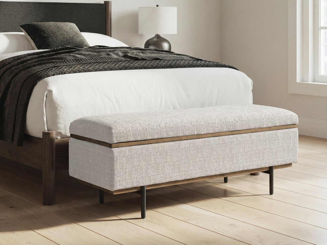 Nashville Furniture Outlets - Ashley Furniture - Dettaford Next-Gen Nuvella Storage Bench - Storage Bench - A3000848