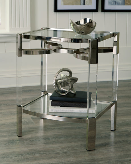 Nashville Furniture Outlets - Ashley Furniture - Chaseton Accent Table - Accent Table / Clear/Silver Finish - A4000334
