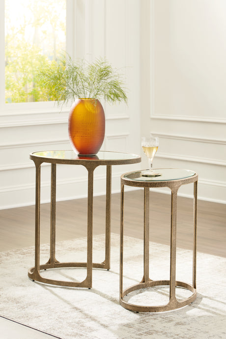 Nashville Furniture Outlets - Ashley Furniture - Irmaleigh Accent Table (Set of 2) - Accent Table Set (Set of 2) / Antique Gold Finish - A4000624