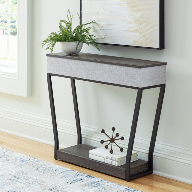 Nashville Furniture Outlets - Ashley Furniture - Sethlen Console Sofa Table with Speaker - Console Sofa Table w/Speaker / Gray/Black - A4000640