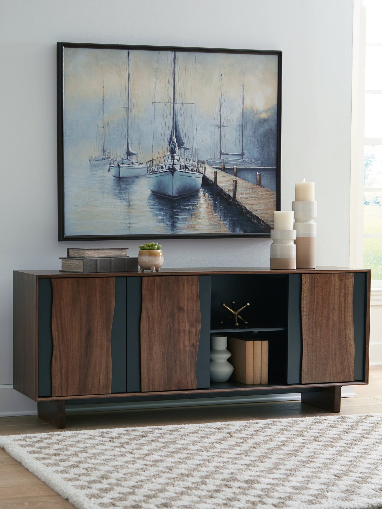 Nashville Furniture Outlets - Ashley Furniture - Welby Accent Cabinet - Accent Cabinet / Brown/Charcoal - A4000679