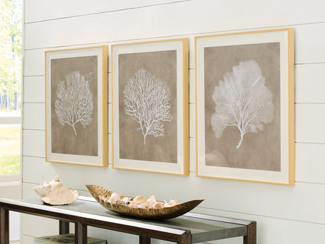 Nashville Furniture Outlets - Ashley Furniture - Hendridge Wall Decor - Wall Art Set (3/CN) / Taupe/White - A8000486