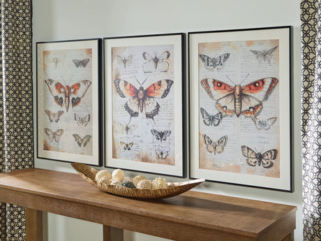 Nashville Furniture Outlets - Ashley Furniture - Jossletts Wall Decor - Wall Art Set (3/CN) / Orange/Black/Ivory - A8000490
