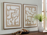 Nashville Furniture Outlets - Ashley Furniture - Waldett Wall Decor - Wall Art Set (Set of 2) / Beige/White - A8000503