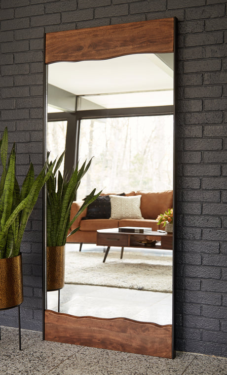 Nashville Furniture Outlets - Ashley Furniture - Panchali Mirror - Floor Mirror / Brown/Black - A8010197