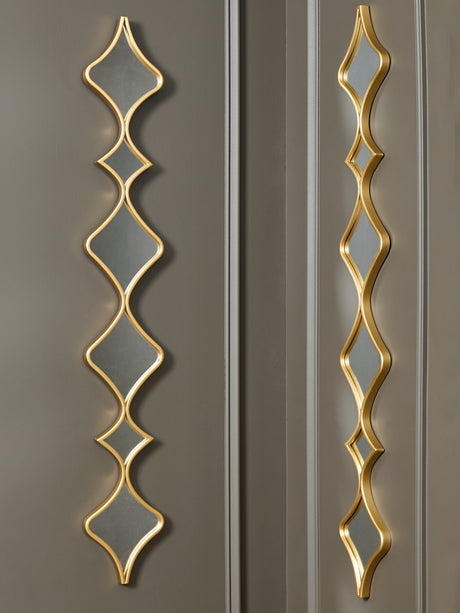 Nashville Furniture Outlets - Ashley Furniture - Harriswood Mirror - Accent Mirror Set (Set of 2) / Gold Finish - A8010354