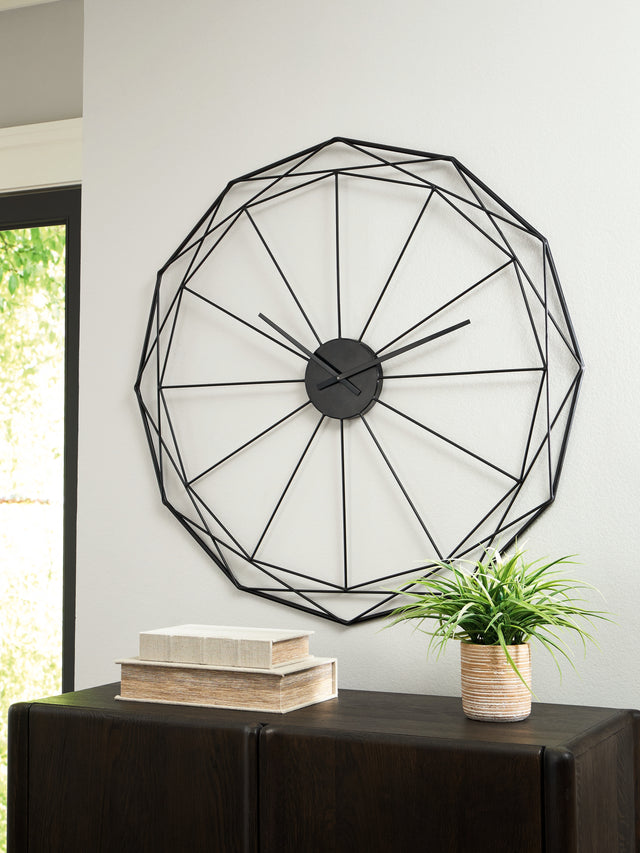 Nashville Furniture Outlets - Ashley Furniture - Arkthorne Wall Decor - Wall Clock / Black - A8010429