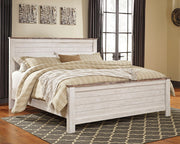 Nashville Furniture Outlets - Ashley Furniture - Willowton Bedroom - California King Panel Bed / Whitewash - B267B28