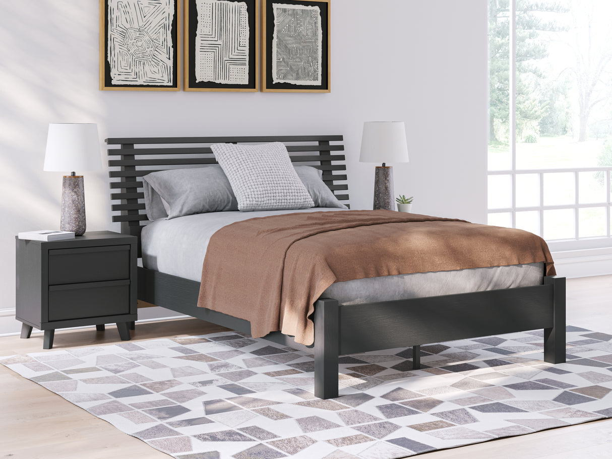 Nashville Furniture Outlets - Ashley Furniture - Danziar Bedroom - Full Slat Panel Bed / Black - B1013B19