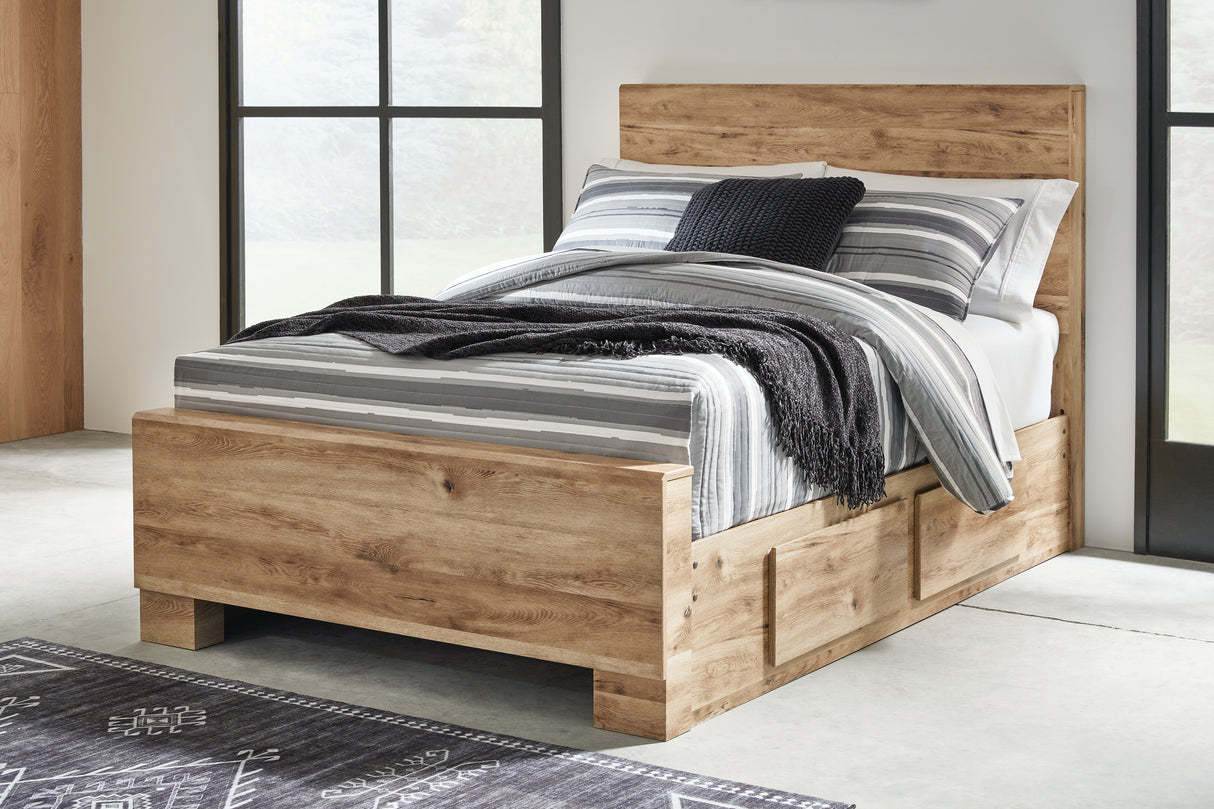 Nashville Furniture Outlets - Ashley Furniture - Hyanna Bedroom - Full Panel Bed with 1 Side Storage / Tan Brown - B1050B25