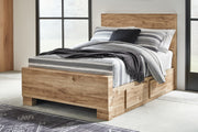 Nashville Furniture Outlets - Ashley Furniture - Hyanna Bedroom - Full Panel Bed with 1 Side Storage / Tan Brown - B1050B25