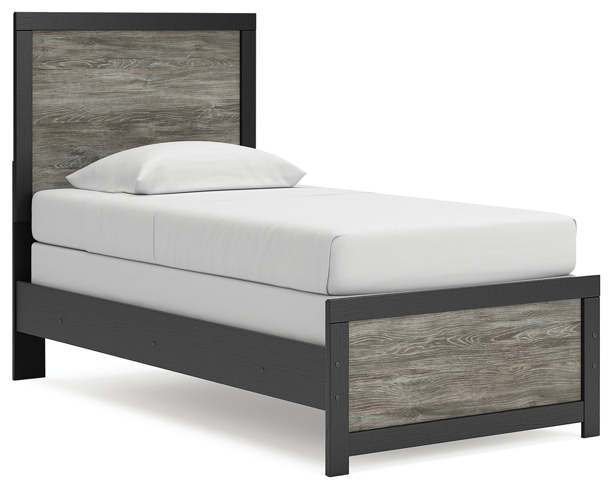 Nashville Furniture Outlets - Ashley Furniture - Broachmyn Bedroom - Twin Panel Bed / Black/Gray - PCB1118B8