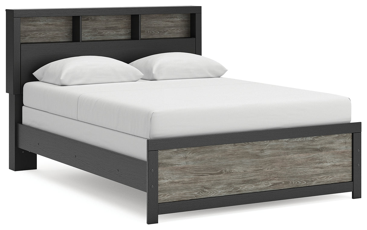 Nashville Furniture Outlets - Ashley Furniture - Broachmyn Bedroom - Queen Bookcase Bed / Black/Gray - PCB1118B2