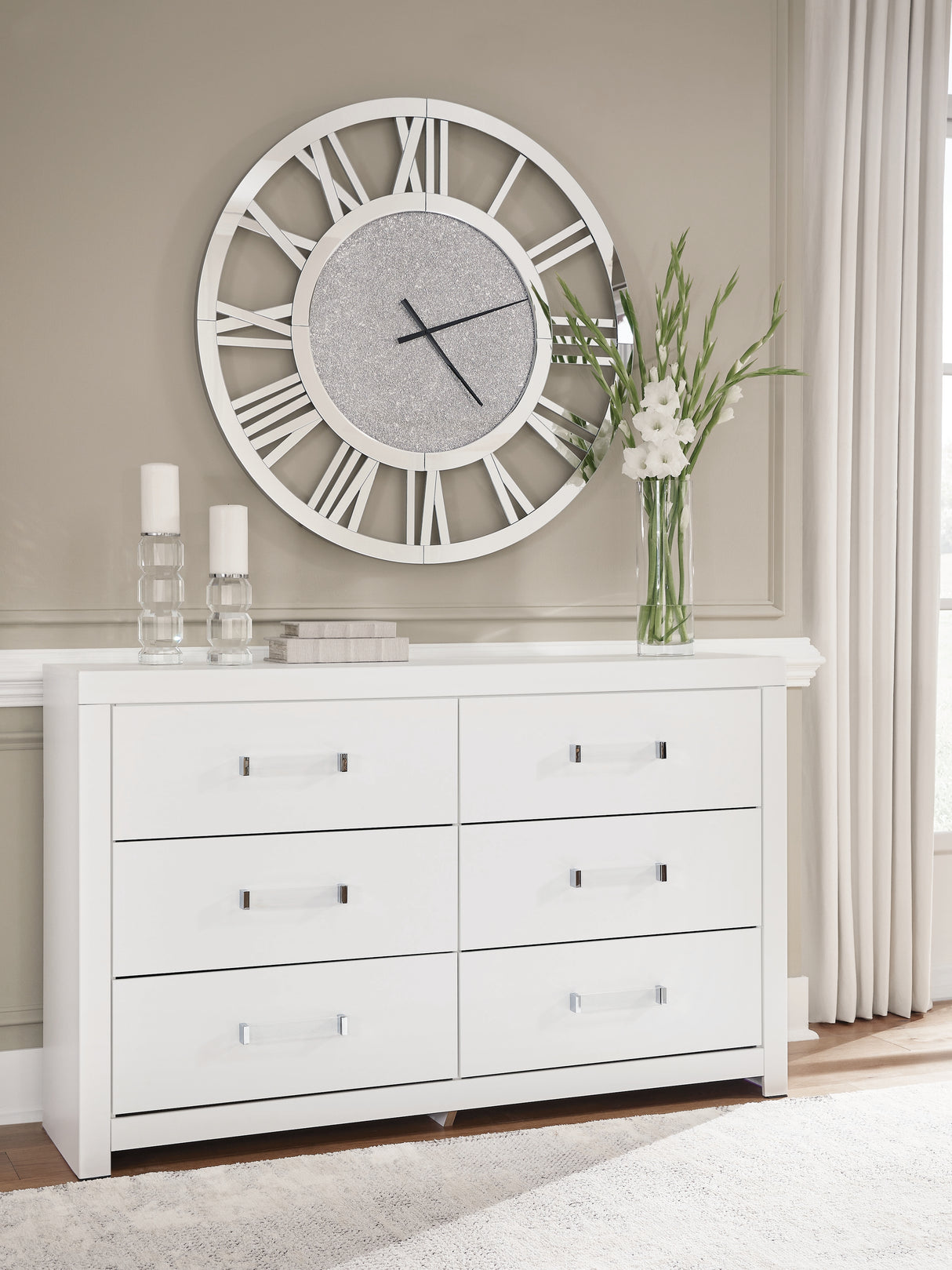 Nashville Furniture Outlets - Ashley Furniture - Maeling Bedroom - Six Drawer Dresser / White - PCB1119-31