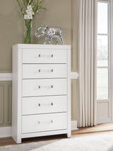 Nashville Furniture Outlets - Ashley Furniture - Maeling Bedroom - Five Drawer Chest / White - PCB1119-46