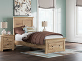 Nashville Furniture Outlets - Ashley Furniture - Makidern Bedroom - Twin Panel Storage Bed / Tan - PCB1170B22