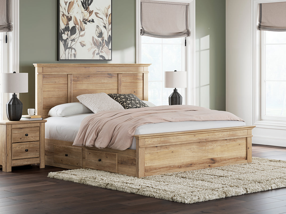 Nashville Furniture Outlets - Ashley Furniture - Makidern Bedroom - King Panel Storage Bed / Tan - PCB1170B17