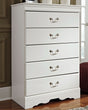 Nashville Furniture Outlets - Ashley Furniture - Anarasia Bedroom - Five Drawer Chest / White - B129-46