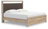 Nashville Furniture Outlets - Ashley Furniture - Kinlanni Bedroom - King Upholstered Platform Bed / Tan - PCB1360B16
