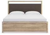 Nashville Furniture Outlets - Ashley Furniture - Kinlanni Bedroom - King Upholstered Panel Bed / Tan - PCB1360B15