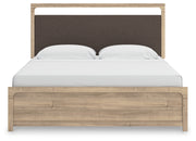 Nashville Furniture Outlets - Ashley Furniture - Kinlanni Bedroom - King Upholstered Panel Bed / Tan - PCB1360B15