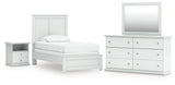 Nashville Furniture Outlets - Ashley Furniture - Bostwick Shoals Twin Panel Bed, Dresser, Mirror and Nightstand - Twin Panel Bed, Dresser, Mirror and Nightstand - B139B60