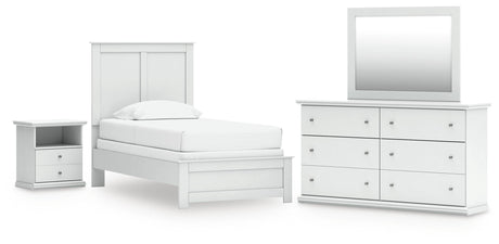 Bostwick Shoals Twin Panel Bed, Dresser, Mirror and Nightstand