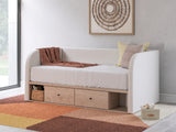Nashville Furniture Outlets - Ashley Furniture - Arloster Bedroom - Twin Upholstered Day Bed with Storage / Tan/White - PCB1566B9