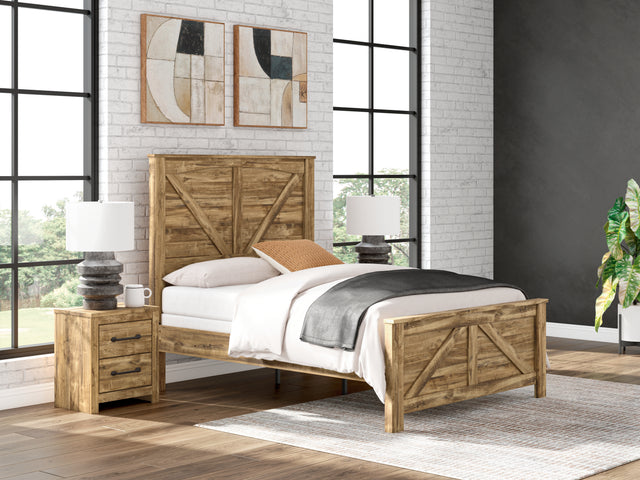 Nashville Furniture Outlets - Ashley Furniture - Maystonna Bedroom - Queen Crossbuck Panel Bed - PCB1580B2
