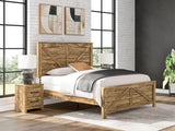 Nashville Furniture Outlets - Ashley Furniture - Maystonna Bedroom - King Crossbuck Panel Bed / Brown - PCB1580B6