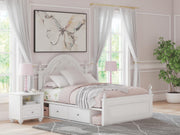 Nashville Furniture Outlets - Ashley Furniture - Kozlani Bedroom - Full Upholstered Panel Bed with Storage / White - PCB1819B18